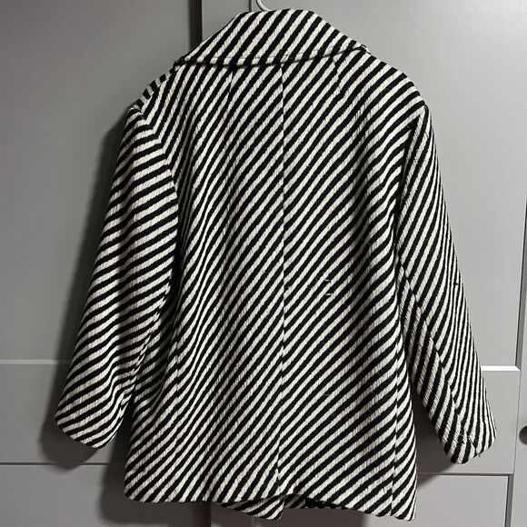 Scotch & Soda Women Stripe Wool Blend Peacoat 1 (Large) - Picture 4 of 9